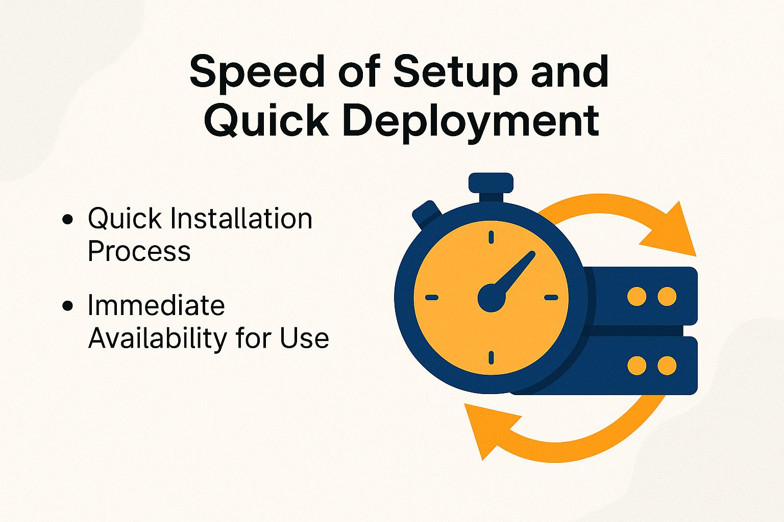 Speed of Setup and Quick Deployment Speed of Setup and Quick Deployment